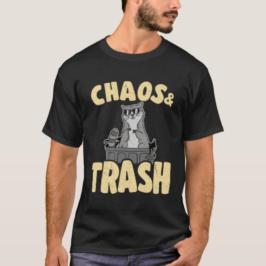Chaos & Trash Garbage Panda Funny Raccoon 1 Tシャツ (正面)