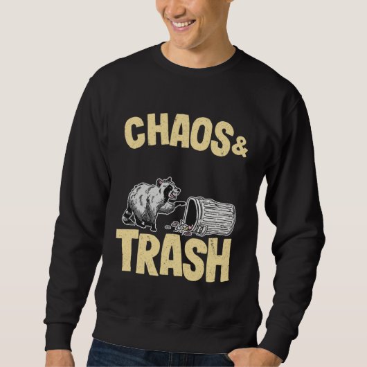 Chaos & Trash Garbage Panda  Raccoon スウェットシャツ (正面)