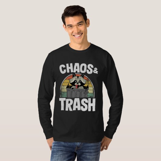 Chaos & Trash Garbage Panda Raccoon 1 Tシャツ (正面フル)