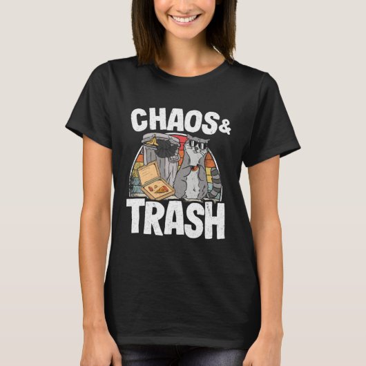 Chaos & Trash Garbage Panda Raccoon 2 Tシャツ (正面)