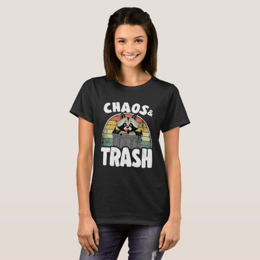 Chaos & Trash Garbage Panda Raccoon 3 Tシャツ (正面フル)