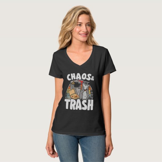 Chaos & Trash Garbage Panda Raccoon  5 Tシャツ (正面フル)