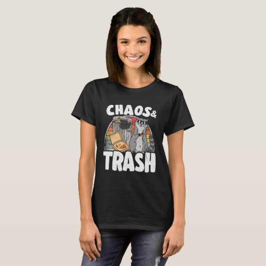 Chaos & Trash Garbage Panda Raccoon 5 Tシャツ (正面フル)