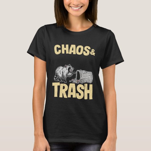 Chaos & Trash Garbage Panda  Raccoon Tシャツ (正面)