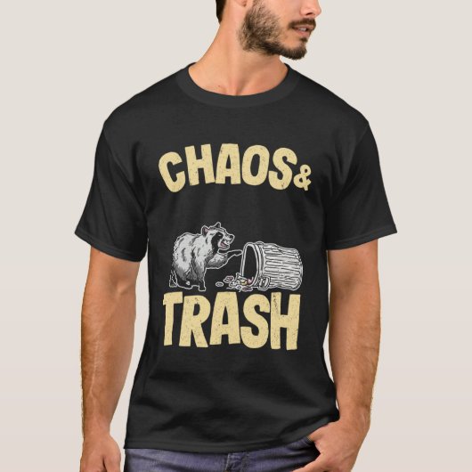 Chaos & Trash Garbage Panda  Raccoon Tシャツ (正面)