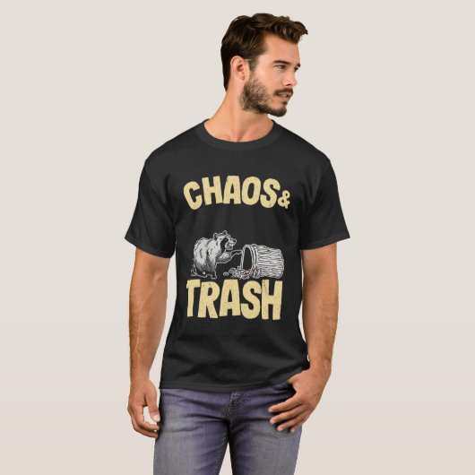 Chaos & Trash Garbage Panda  Raccoon Tシャツ (正面フル)