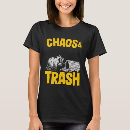 Chaos & Trash Garbage Panda Raccoon Tシャツ (正面)