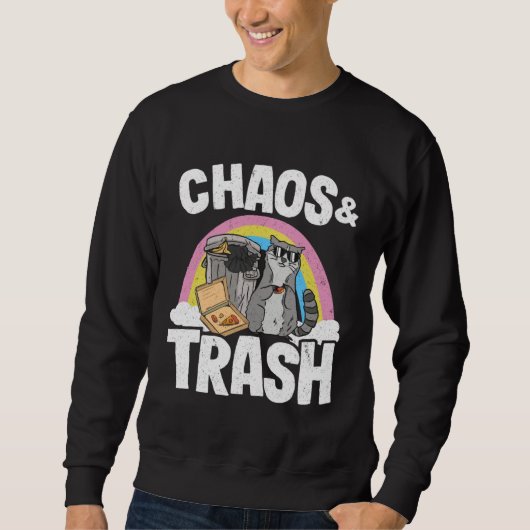 Chaos & Trash Garbage Panda Rainbow Raccoon  1 スウェットシャツ (正面)