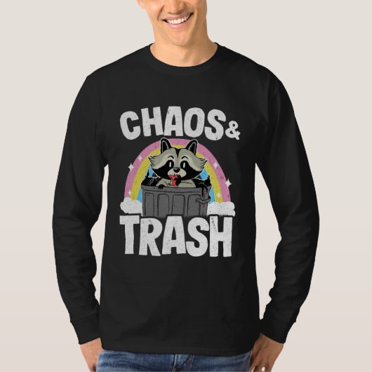 Chaos & Trash Garbage Panda Rainbow Raccoon  2 Tシャツ (正面)