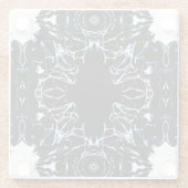 Chaotic Blue Abstract Acrylic Paint Pour Fluid Art ガラスコースター (裏面)