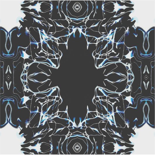 Chaotic Blue Abstract Acrylic Paint Pour Fluid Art シール (正面)