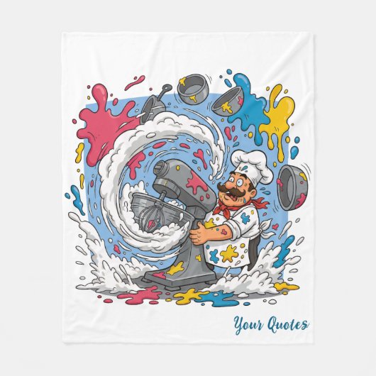 Chaotic Chef With Exploding Mixer フリースブランケット (正面)