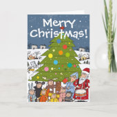 Chaotic Christmas Festive Scene Around Tree シーズンカード (正面)