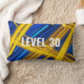 Chaotic Electric Yellow Cyan Abstract Cyberpunk ランバークッション (ブランケット)