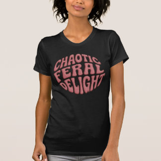 Chaotic Feral Delight - Pink Faux Embroidery Tシャツ