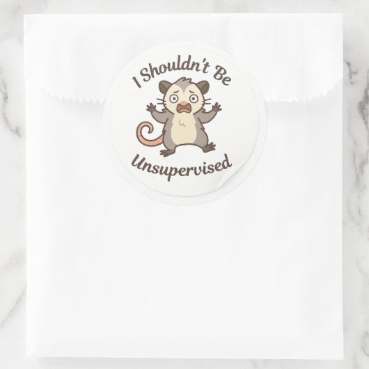 Chaotic Possum “Unsupervised” Sticker ラウンドシール (バッグ)