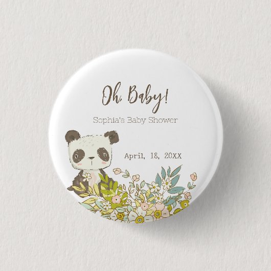 Chapa Baby Shower Panda 缶バッジ (正面)