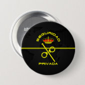 Chapa emblema Seguridad Privada España 缶バッジ (正面&裏面)