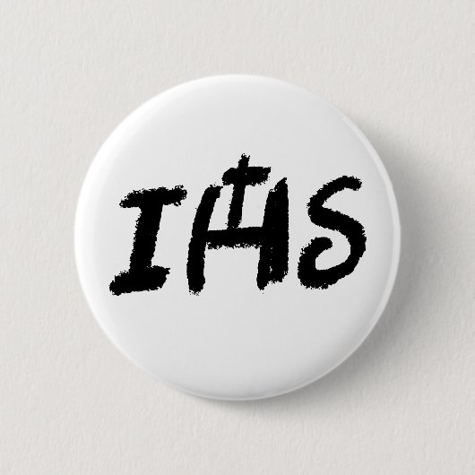 Chapa pin con motivo católico IHS 缶バッジ (正面)