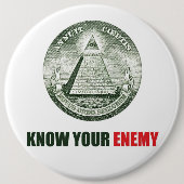 chapa pin know your enemy illuminati 缶バッジ (正面)