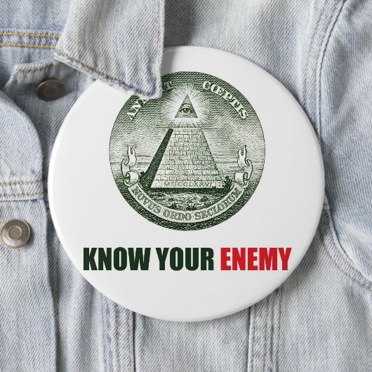chapa pin know your enemy illuminati 缶バッジ (インサイチュ)