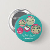 Chapa redonda 5cm Soy 1 auténtica cara de la Luna 缶バッジ (正面&裏面)