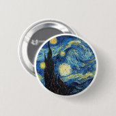 Chapa redonda de La noche estrellada de Van Gogh 缶バッジ (正面&裏面)