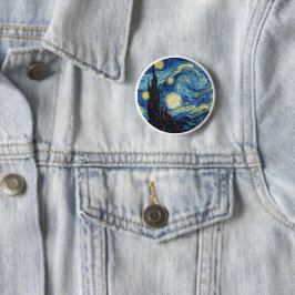 Chapa redonda de La noche estrellada de Van Gogh 缶バッジ