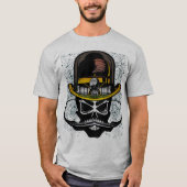 chapeau hipster moustache_tete_de_mort_crane tシャツ (正面)