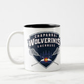 ChapLAXのミシガン州人の盾のツートーンマグ ツートーンマグカップ (左)