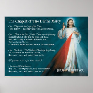 Chaplet of Divine Mercy Prayer Poster ポスター
