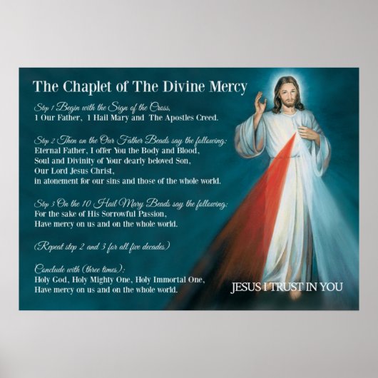 Chaplet of Divine Mercy Prayer Poster ポスター (正面)