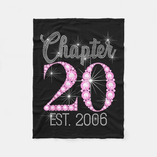 Chapter 20 Est 2006 Happy 20th Birthday Gift フリースブランケット (正面)