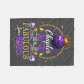 Chapter 43 Since 1983 Purple Disco Ball 43rd Birth フリースブランケット (正面(横))