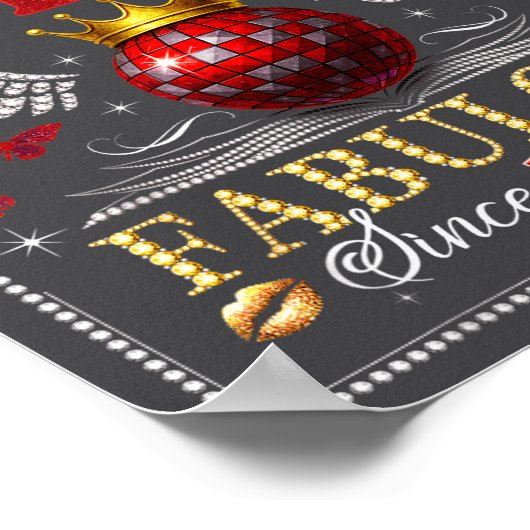 Chapter 49 Fabulous Est. 1977 Disco Ball 49th Birt ポスター (角)