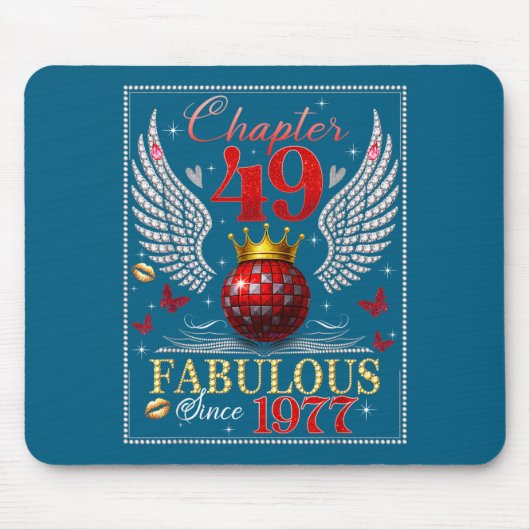 Chapter 49 Fabulous Est. 1977 Disco Ball 49th Birt マウスパッド (正面)