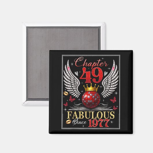 Chapter 49 Fabulous Est. 1977 Disco Ball 49th Birt マグネット (正面/裏面)