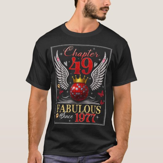 Chapter 49 Fabulous Est. 1977 Disco Ball 49th Birt Tシャツ (正面)