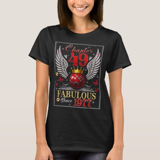 Chapter 49 Fabulous Est. 1977 Disco Ball 49th Birt Tシャツ (正面)