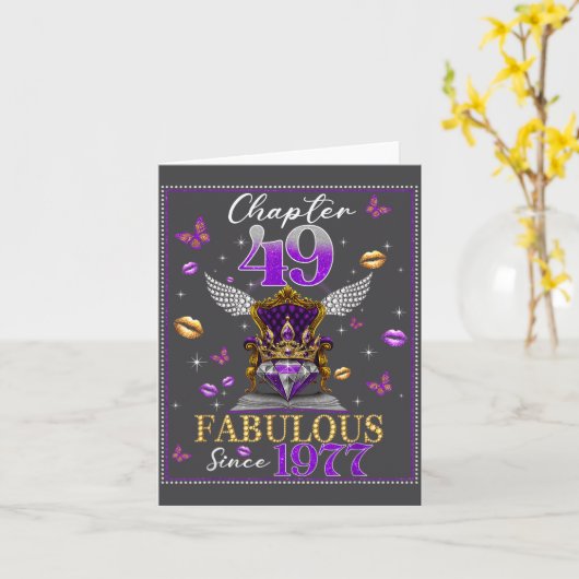 Chapter 49 Fabulous Since 1977 49th Birthday Women カード (黄色い花)