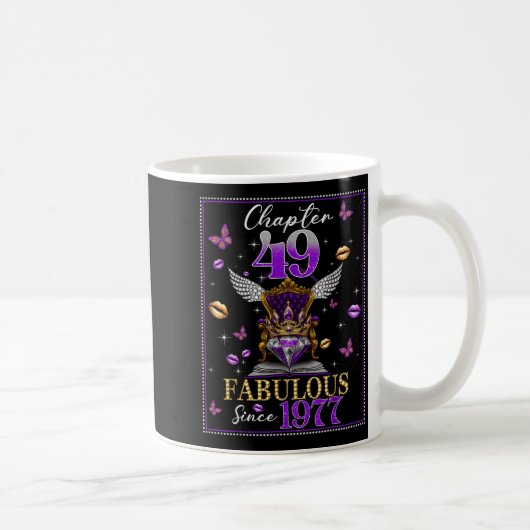 Chapter 49 Fabulous Since 1977 49th Birthday Women コーヒーマグカップ (右)