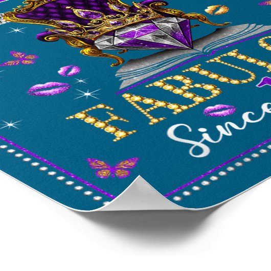 Chapter 49 Fabulous Since 1977 49th Birthday Women ポスター (角)