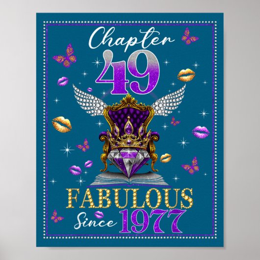 Chapter 49 Fabulous Since 1977 49th Birthday Women ポスター (正面)