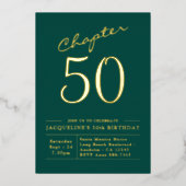 Chapter 50 グリーンゴールドの50歳の誕生日招待状 箔招待状 (正面)