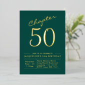 Chapter 50 グリーンゴールドの50歳の誕生日招待状 箔招待状 (立ち正面)