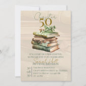 Chapter 50 誕生日 | 束ねられた本と葉っぱ 招待状 (正面)