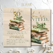 Chapter 50 Birthday | Stacked Books & Leaves  招待状