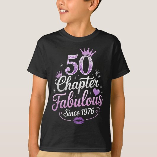Chapter 50 Fabulous Since 1976 50th Birthday Queen Tシャツ (正面)