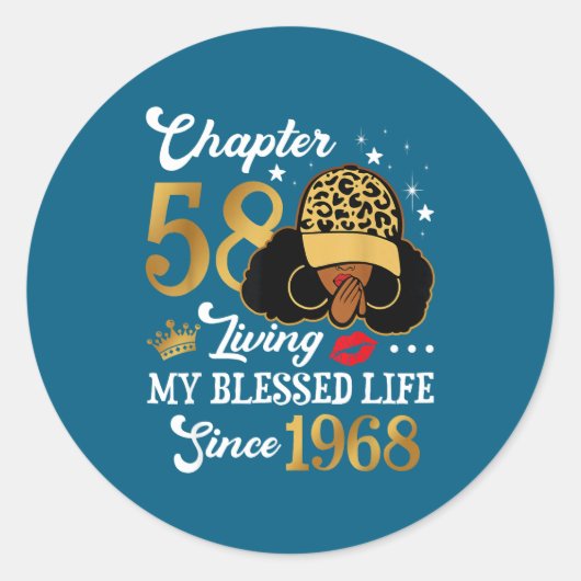 Chapter 58 Living My Blessed Life Since 1968 Afro  ラウンドシール (正面)