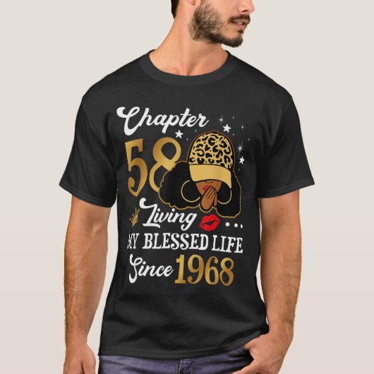 Chapter 58 Living My Blessed Life Since 1968 Afro  Tシャツ (正面)